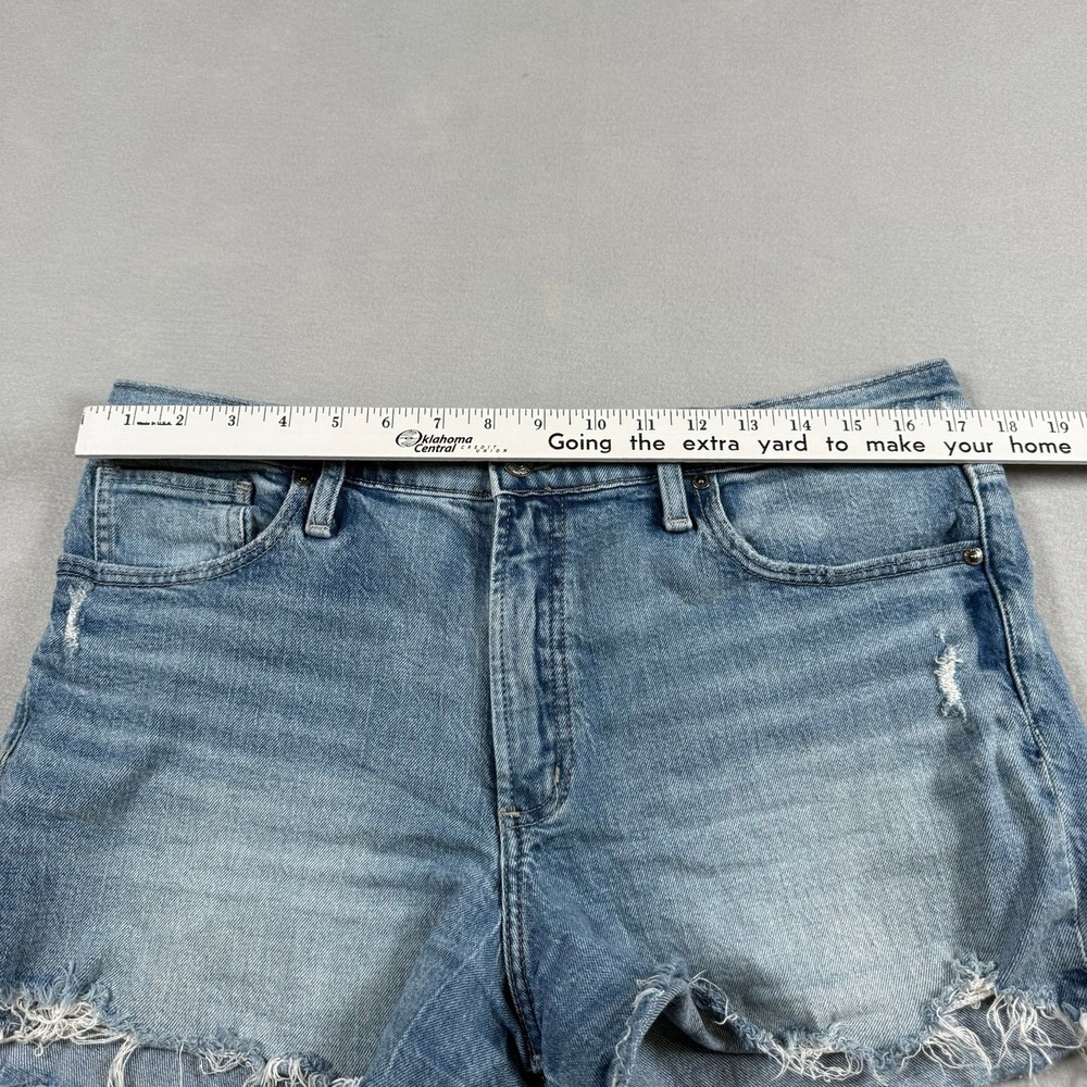 Silver Jeans Womens 31 Frisco Short Blue Denim Distressed High Waist Cut Off - Picture 8 of 8